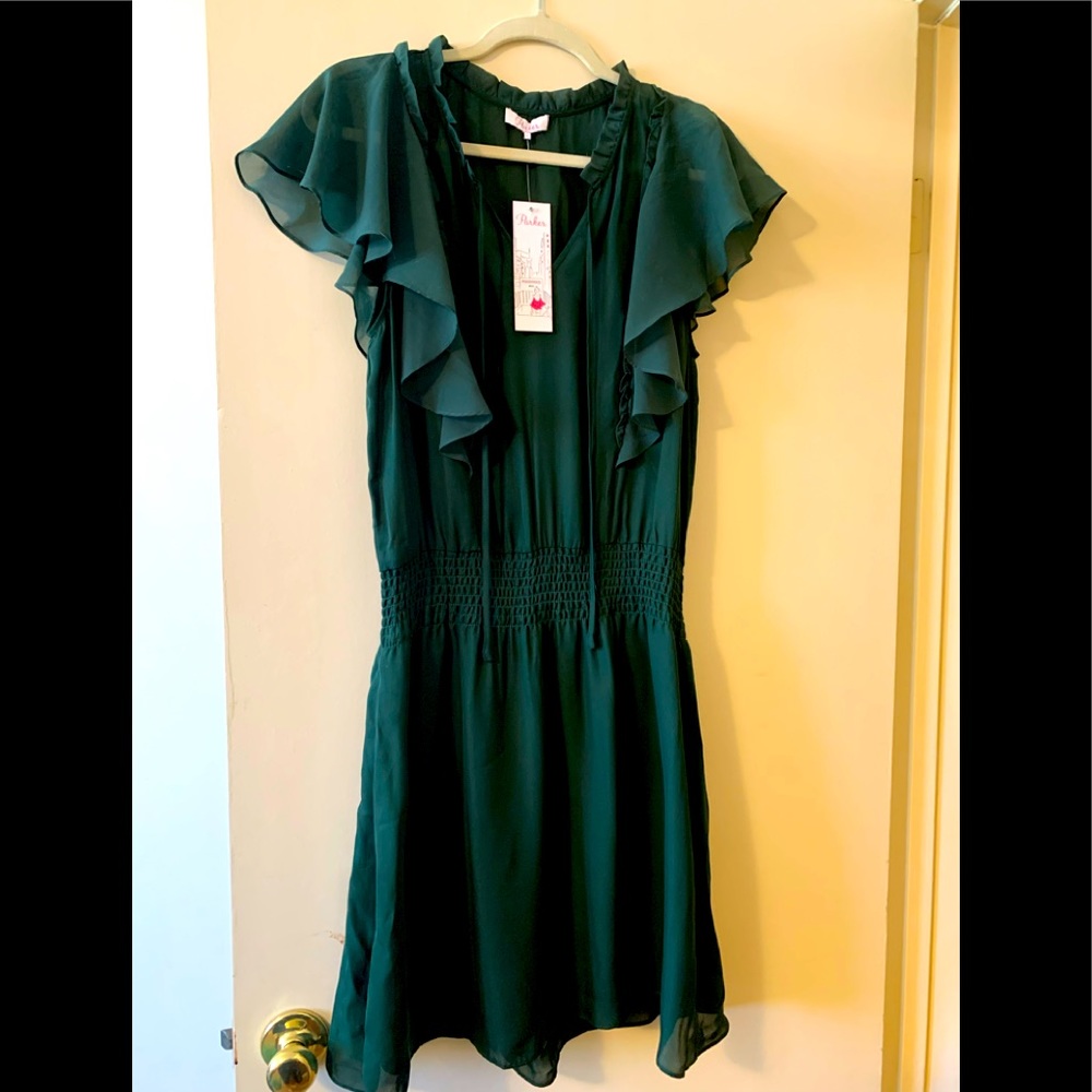 Parker Ruffle Dress NWT L